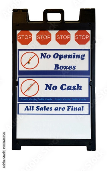 Fototapeta Business sign with rules and conditions for purchases