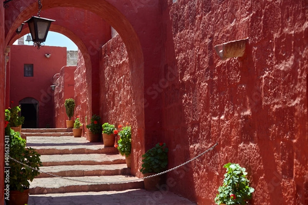 Fototapeta Arequipa-Santa Catalina monastery was established as a cloistered community for Dominican nuns. It is renowned for its stunning architecture, vibrant colors
