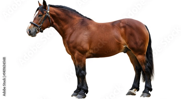 Obraz Belgian draft horse standing majestically on transparent background