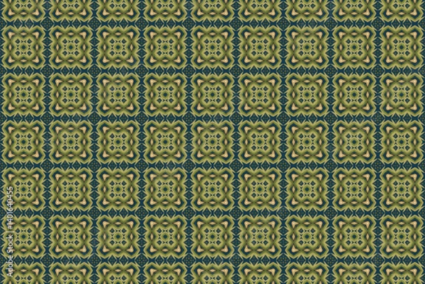 Fototapeta Seamless Symmetric Geometric Decoration Cloth Design Perspective Texture Template Fabric Background Digital Interior Textile Fashion Visual Endless Luxury Graphic Wallpaper Shape Tile Art Pattern.