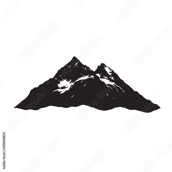 Obraz Simple Mountains Silhouette Vector Illustration