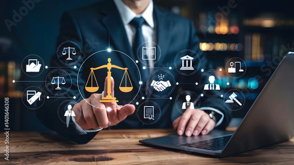 Fototapeta A lawyer hope for justice generative ai