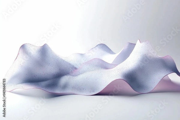Fototapeta Abstract Wavy Landscape with Small Dots on White Surface Design