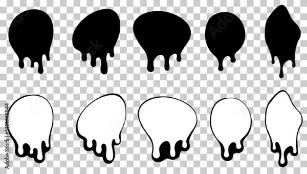 Obraz Black and white dripping paint splatter vector