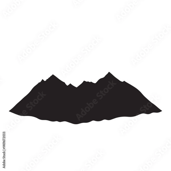Obraz Vector Black and White Mountain Outline