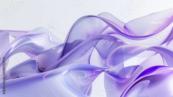 Fototapeta Wallpaper, wave and fabric design with art background for banner with lines, purple color and material texture. Creative poster, flow pattern and cloth with satin textile, artistic ripple and swirl