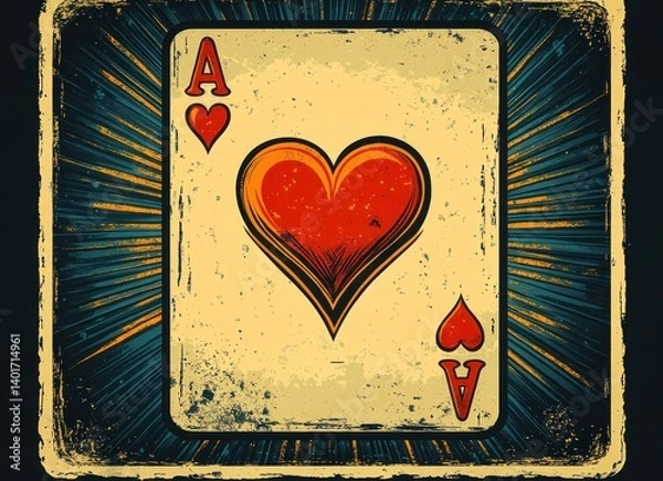 Fototapeta Jack of Hearts Playing Card Pop Art High Contrast Design