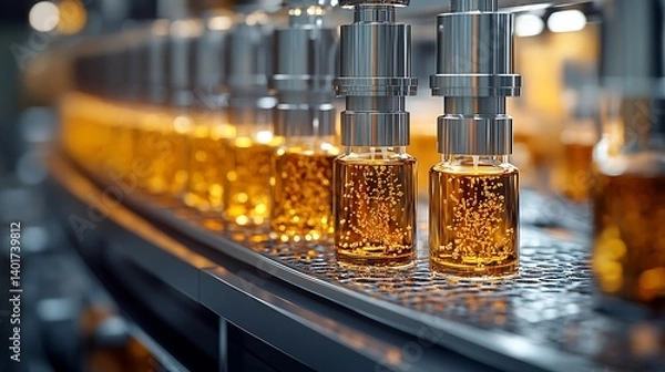 Fototapeta AI-driven perfume lab synthesizing scents from emotion data, fragrance molecules swirling in glass condensers