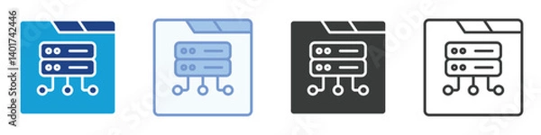 Fototapeta Web Server Icons Collection – Multiple Vector Styles Icons