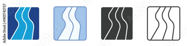 Fototapeta Winding Icons Collection – Multiple Vector Styles Icons