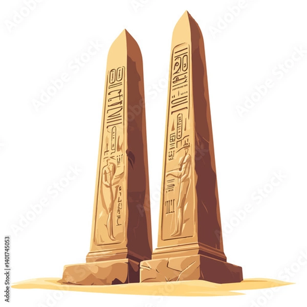 Fototapeta a Obelisk , vector silhouette illustration, isolated white background