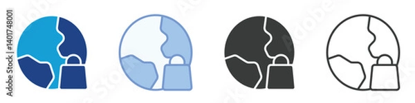 Fototapeta Worldwide Icons Collection – Multiple Vector Styles Icons