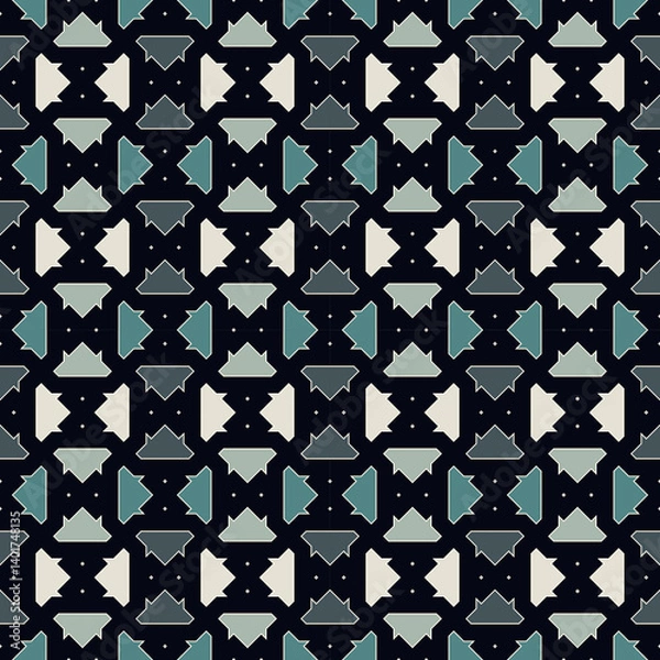 Obraz Geometrical ornament. Seamless pattern. Abstract backdrop. Figures wallpaper. Geometric background. Ethnic motif. Mosaic ornate. Digital paper. Textile print. Web design. Vector art work