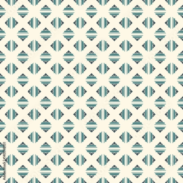 Fototapeta Geometrical ornament. Seamless pattern. Abstract backdrop. Figures wallpaper. Geometric background. Ethnic motif. Mosaic ornate. Digital paper. Textile print. Web design. Vector art.