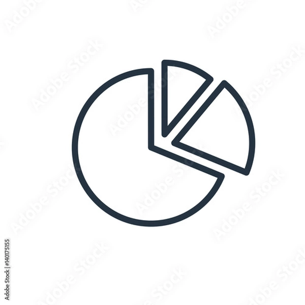 Obraz pie chart diagram line icon on white background