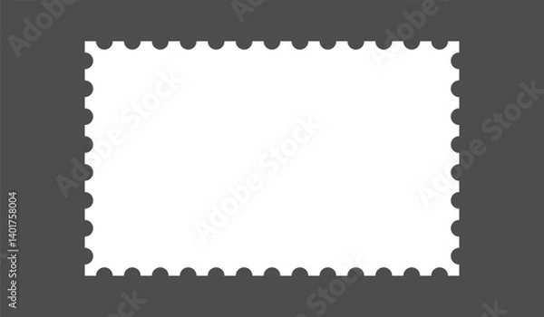 Fototapeta Blank Postage Stamp Frame Vector Template Design Element for Creative Use