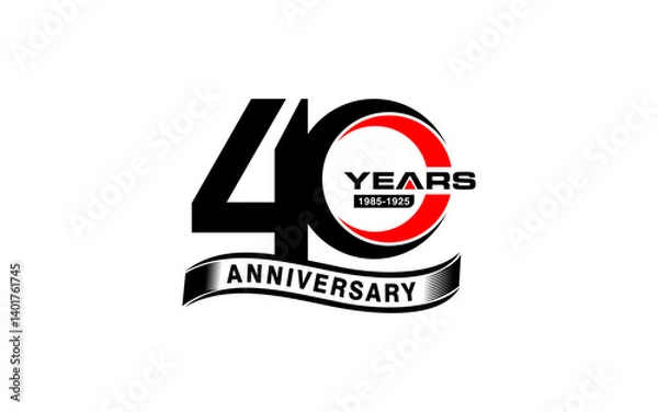 Fototapeta Illustration vector graphic of 40 years anniversary logo design template