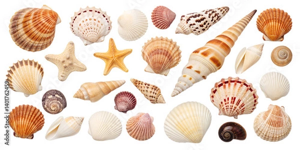 Obraz Shell collection isolated on transparent background