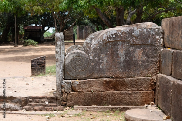 Fototapeta Ruins of an ancient Buddhist temple