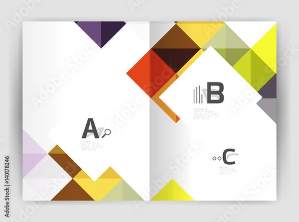 Fototapeta Modern minimalistic geometrical square business leaflet template