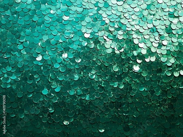 Obraz Teal Sequined Surface Texture