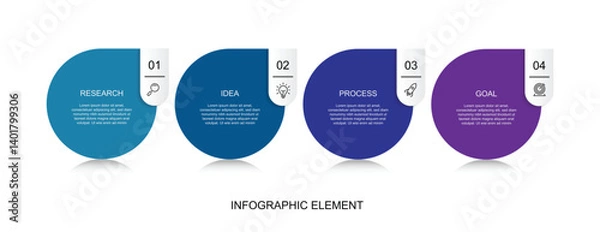 Fototapeta 4 step circle infographic template element 