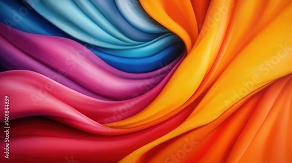 Fototapeta A kaleidoscope of vibrant colors surged across a canvas of dynamic lines and curves