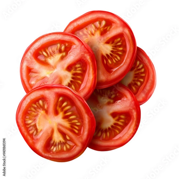 Fototapeta tomato slices isolated on transparent background