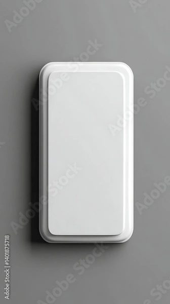 Fototapeta White rectangular food container mockup on gray background