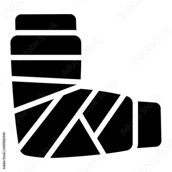 Obraz broken arm cast wrap glyph icon used in recovery