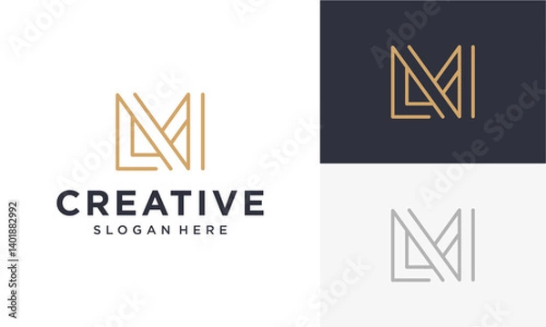 Fototapeta LM initials vector logo