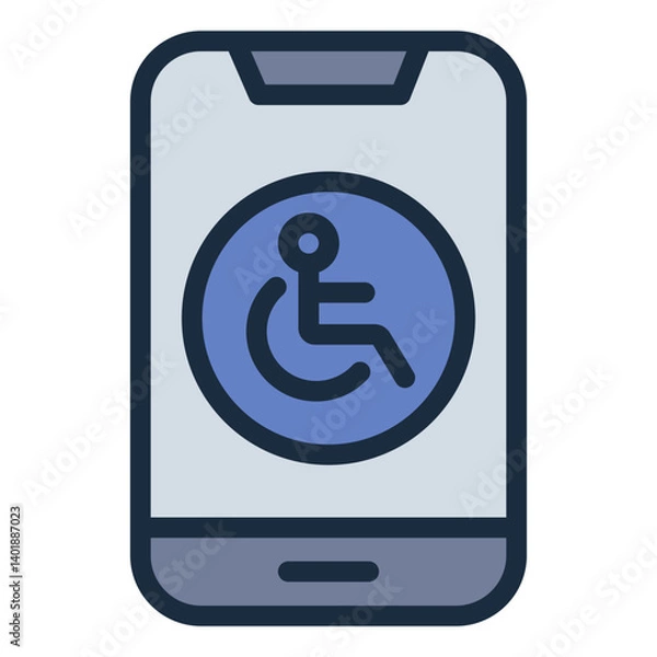 Fototapeta App filled line icon for enhancing accessibility on smartphones