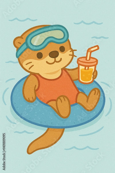 Obraz otter chilling in a pool
