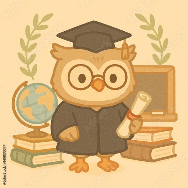 Obraz owl as an lecturer
