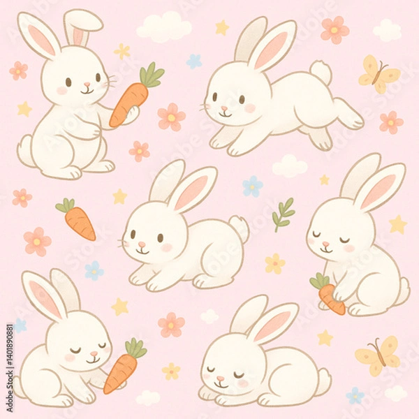 Obraz cute rabbit patttern