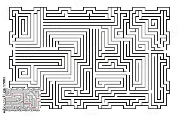 Obraz Large Vector Horizontal Maze with Answer 37