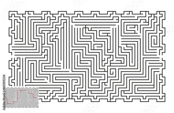 Obraz Large Vector Horizontal Maze with Answer 40