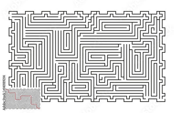 Obraz Large Vector Horizontal Maze with Answer 41
