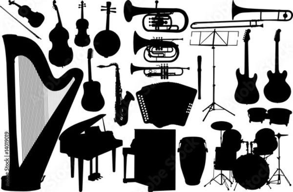 Obraz set music instrument - vector
