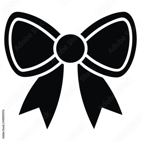 Obraz A simple and elegant ribbon bow icon with a smooth design, perfect for decoration and gift wrapping