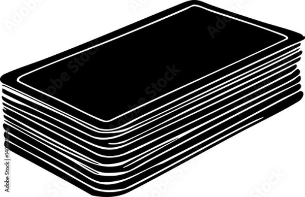 Obraz Stack of Black Rectangular Cards