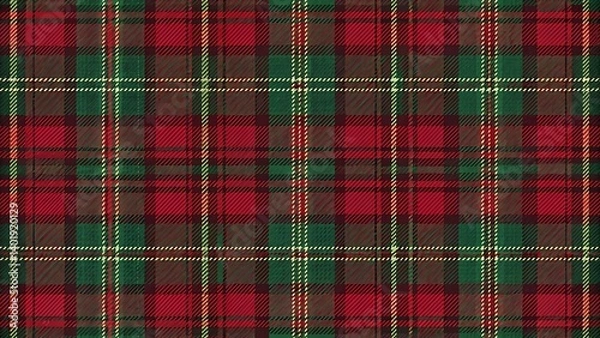Obraz Red and green plaid fabric texture. Seamless pattern for Christmas background.