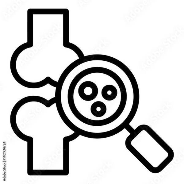 Obraz bone health outline icon with density scan reading