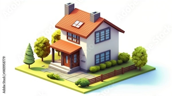 Obraz Home isometric model private house icon vector image