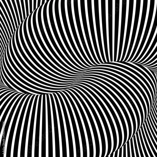 Fototapeta Hypnotic Black and White Optical Illusion