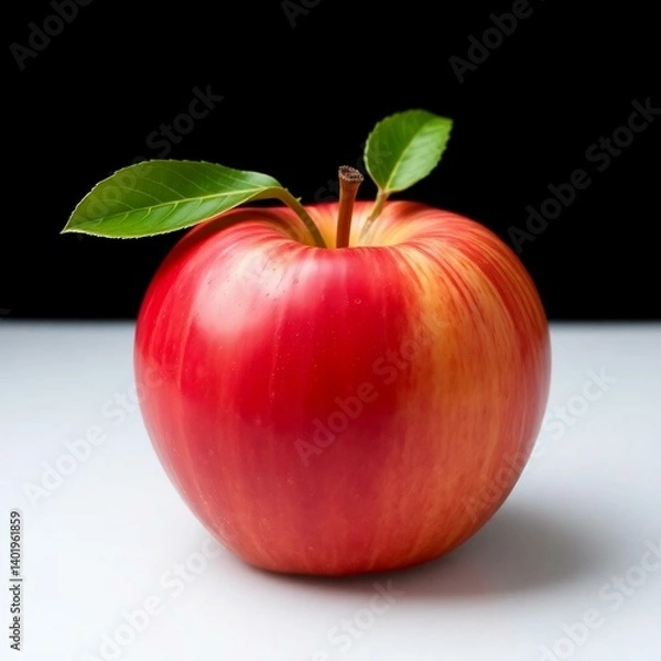 Fototapeta red apple isolated on black