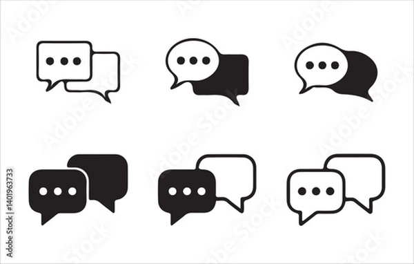 Obraz Comment icon speech bubble symbol. Speech bubble collection. Chat thin line icon set. Contains speech bubbles, messages, and inboxes. Vector Illustration