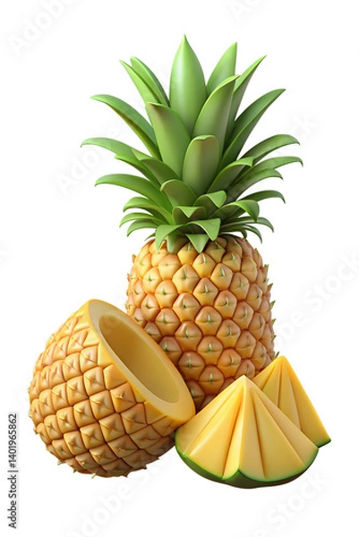 Obraz pineapple 3d illustration
