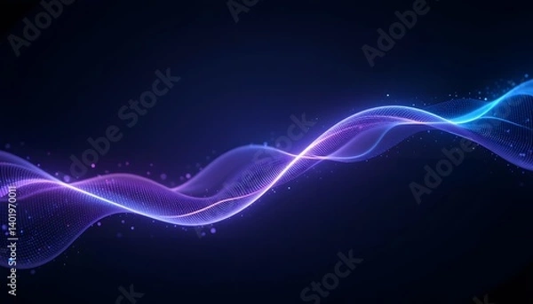 Fototapeta Glowing Symphony: Colorful Flowing Waves Against Black