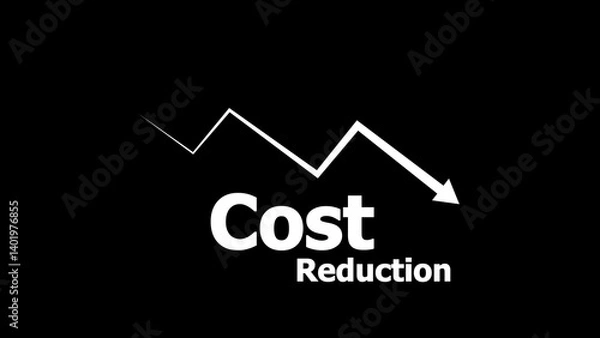 Fototapeta Cost reduction concept animation, corporate business efficiently save cost and company resources by reduction of unnecessary expenses.